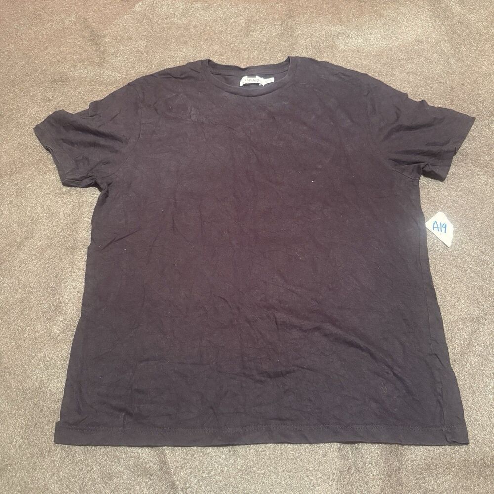 Topman Mens TShirt L Large Black Short Sleeve Tee Shirt Crew Neck Short Sleeve